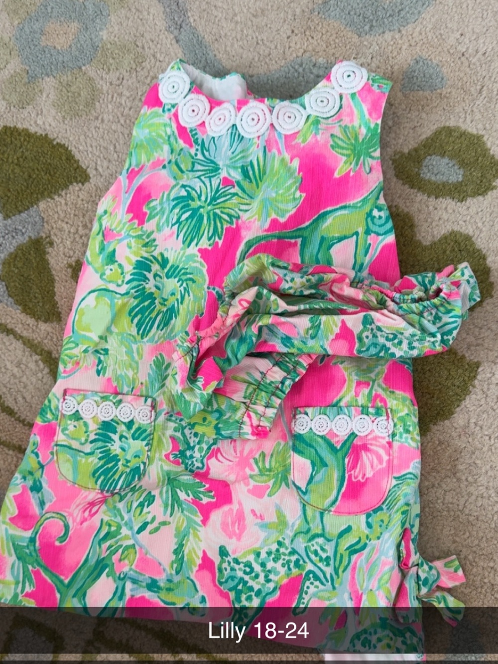 Lilly Pulitzer Pink & Green Floral Dress and Diaper Cover